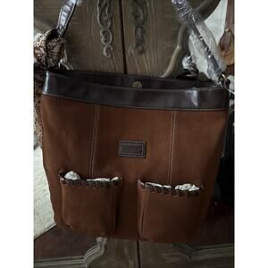 Tignanello Leather/Suede Hobo Style Handbag.